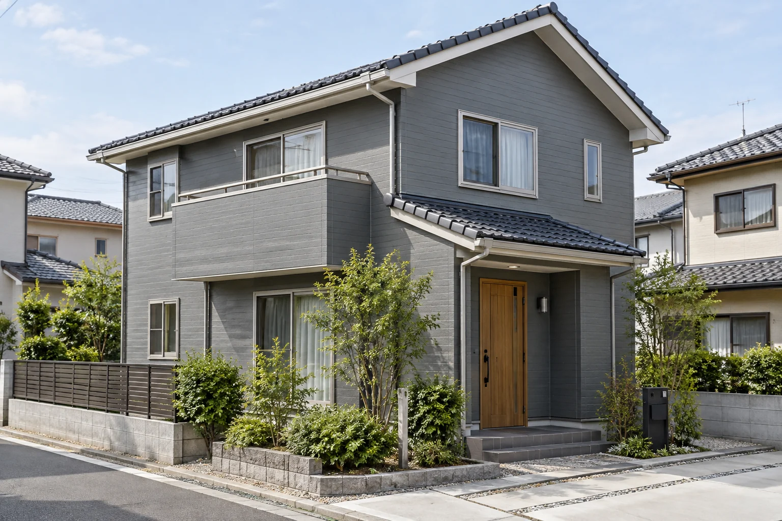 屋根と壁を、落ち着いた色で。 AI生成による架空の住宅外観